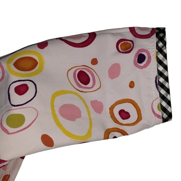 KOOS Of Course Pink Linen Blend Geometric Print Reversible Blazer Jacket Sz L - Picture 11 of 16